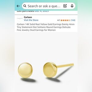 Carleen 14k solid good 4mm earrings